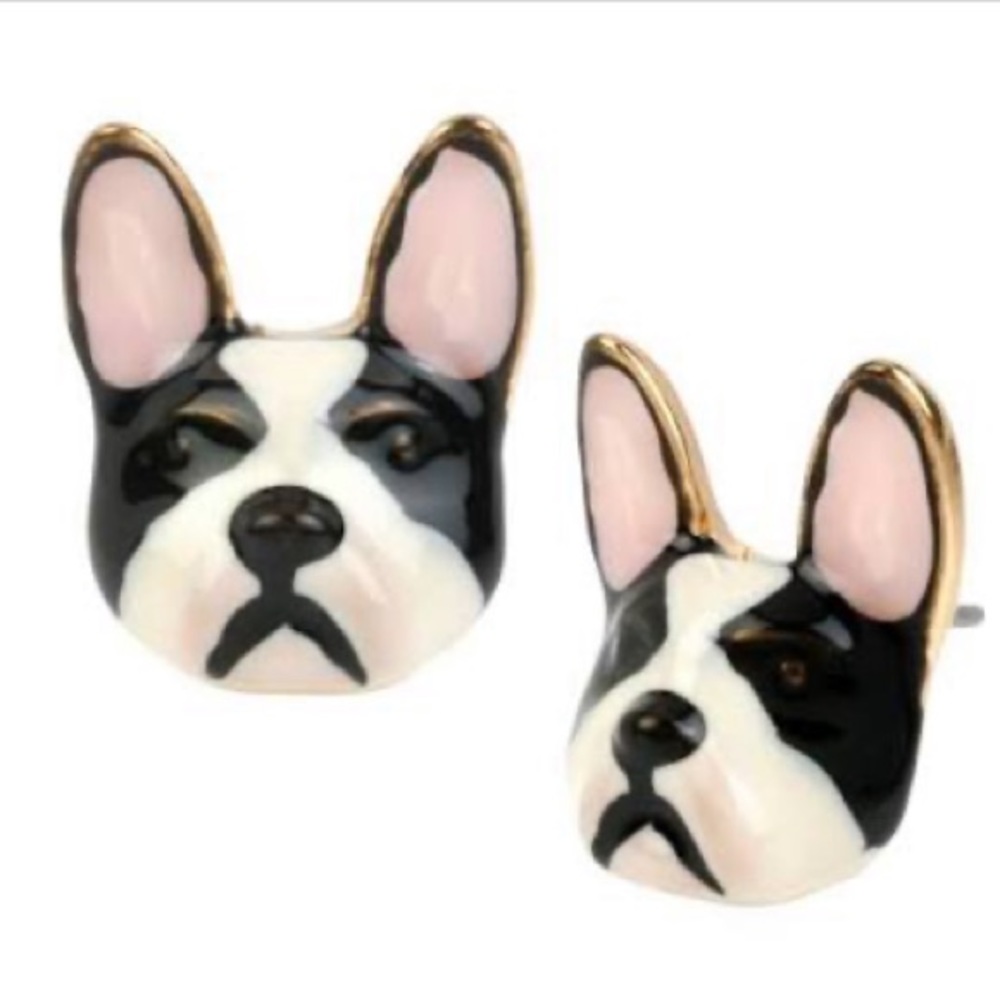 New Betsey Johnson Bulldog Earrings - Picture 4 of 11